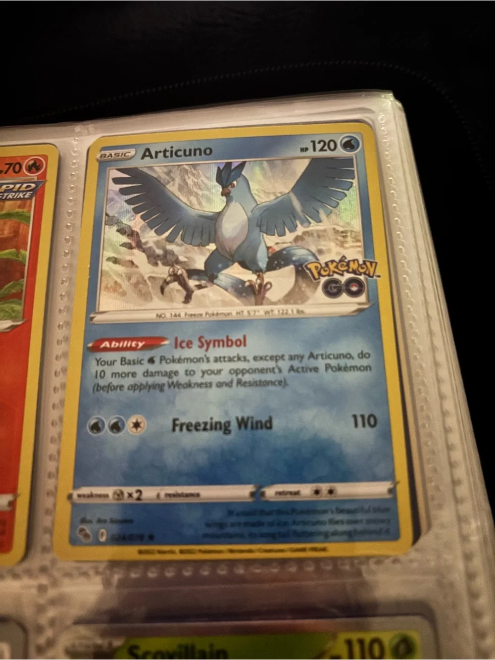 Pokemon Articuno Holographic Card - Blue & Yellow Border